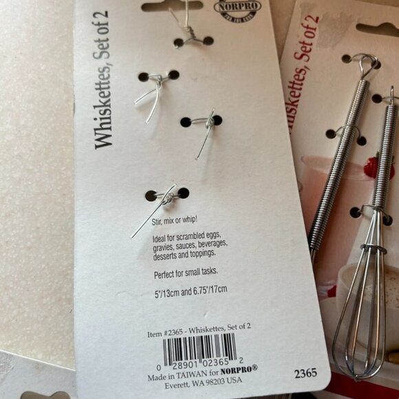 Norpro Whiskettes 5" & 6.75" Mini Kitchen Mixing Whisk 2 piece Set - Picture 3 of 3